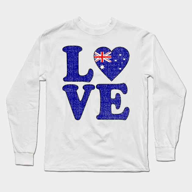 Australia Love Australian Flag Australian Roots Long Sleeve T-Shirt by RW